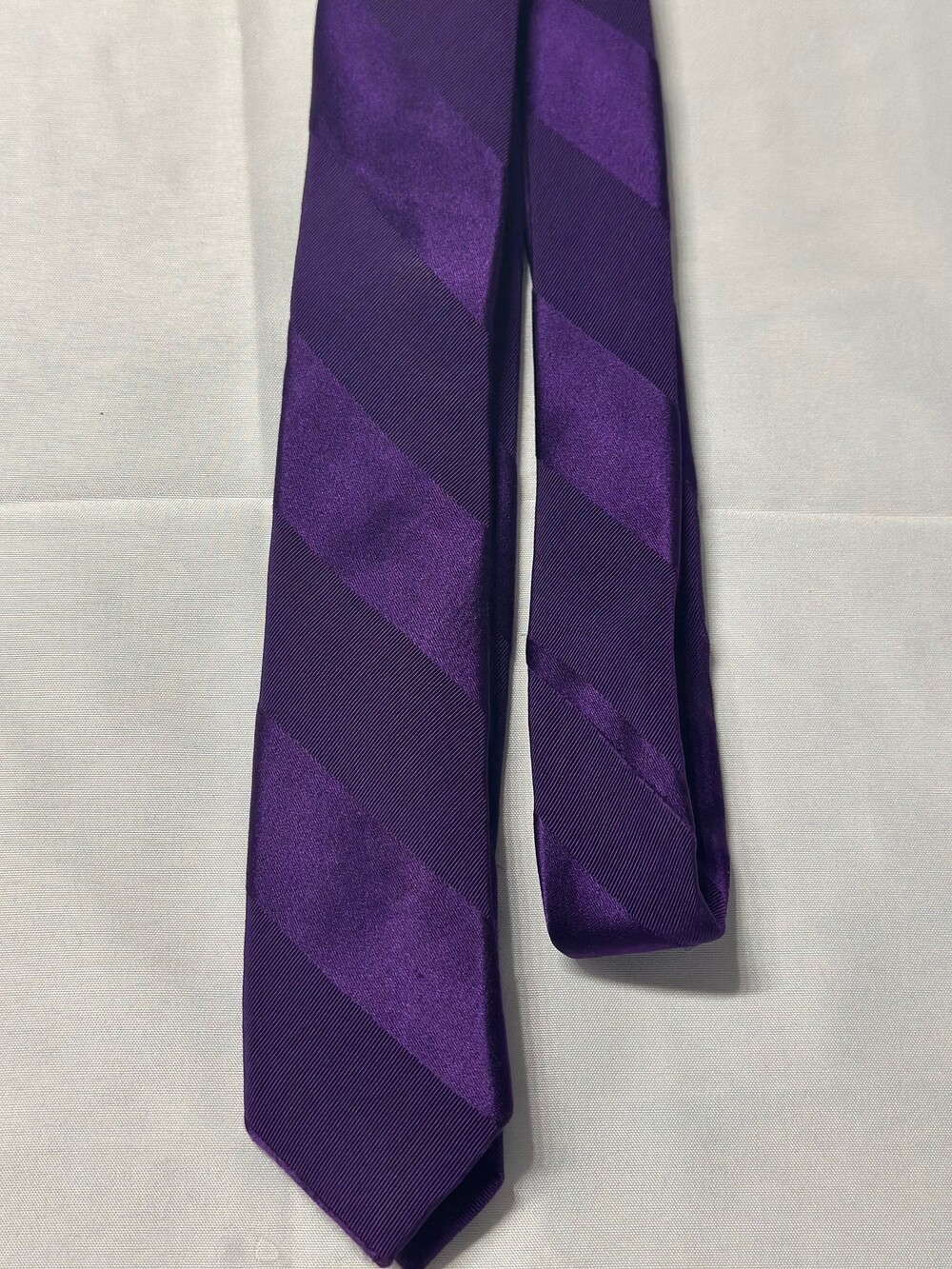 Express Men’s Purple Tonal Striped Necktie Satin Diagonal Stripe Tie